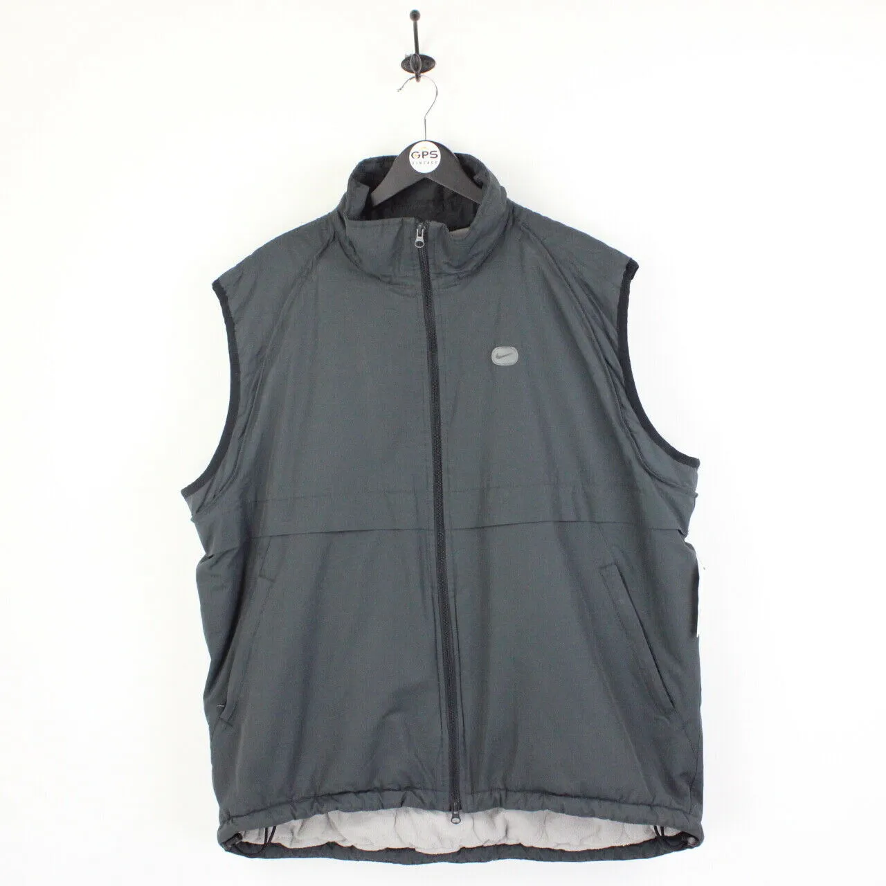 NIKE 00s Jacket Gilet 2 in 1 Grey | Large