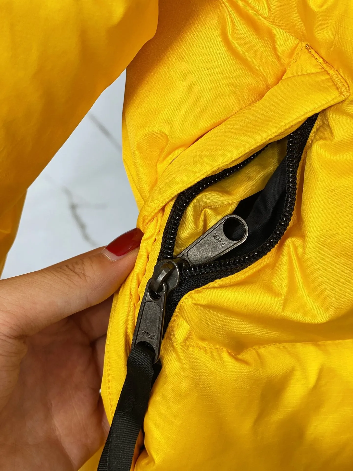 North Face-inspired 1996 Retro Nuptse Yellow Black Jacket