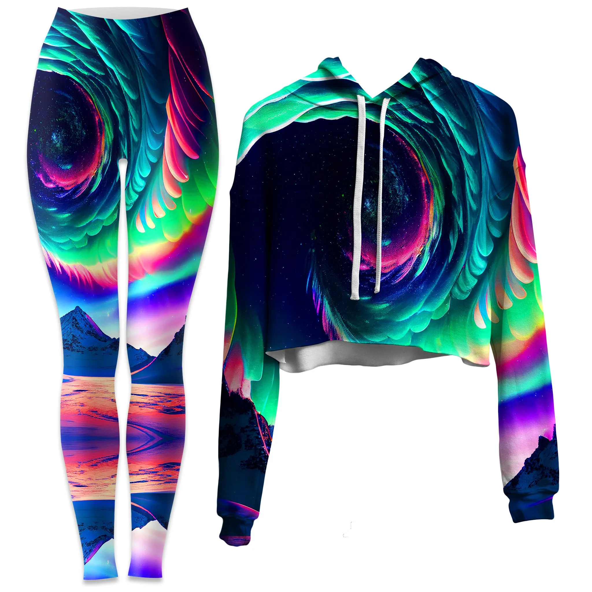 Northern Lights II Crop Hoodie and Leggings Combo