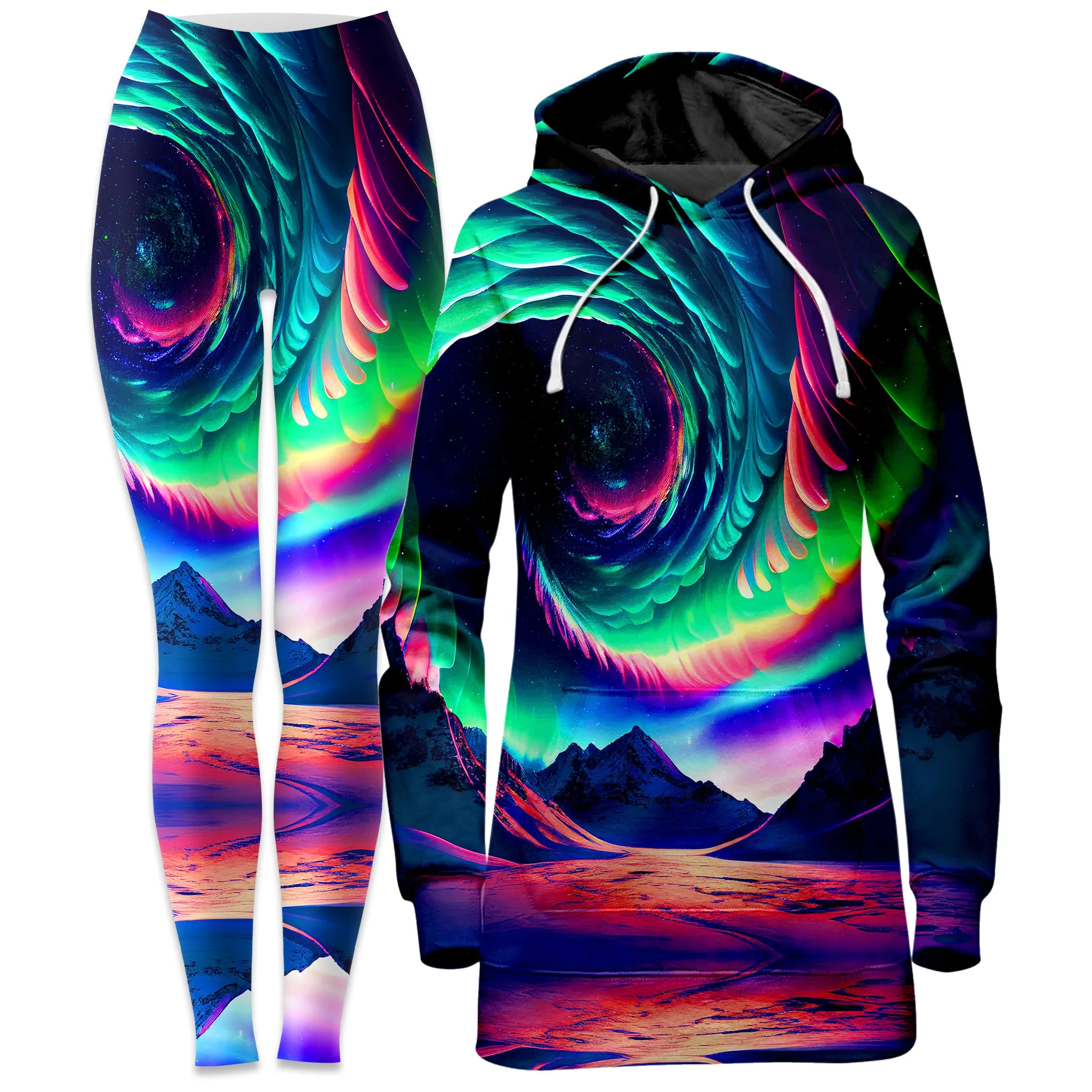 Northern Lights II Hoodie Dress and Leggings Combo