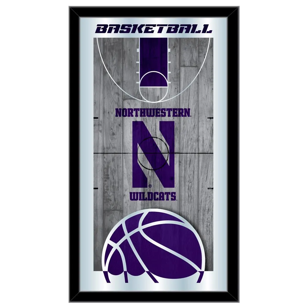 Northwestern Wildcats HBS Basketball Framed Hanging Glass Wall Mirror (26x15)