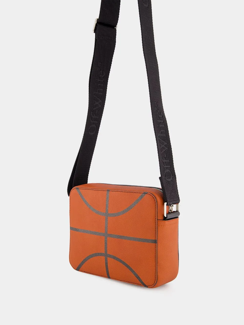 Orange Basketball Camera Bag in Calfskin