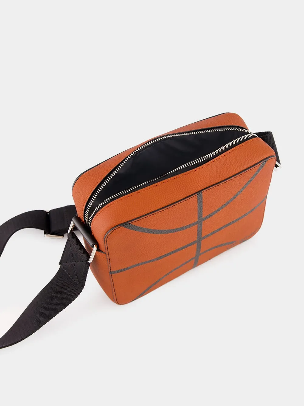 Orange Basketball Camera Bag in Calfskin