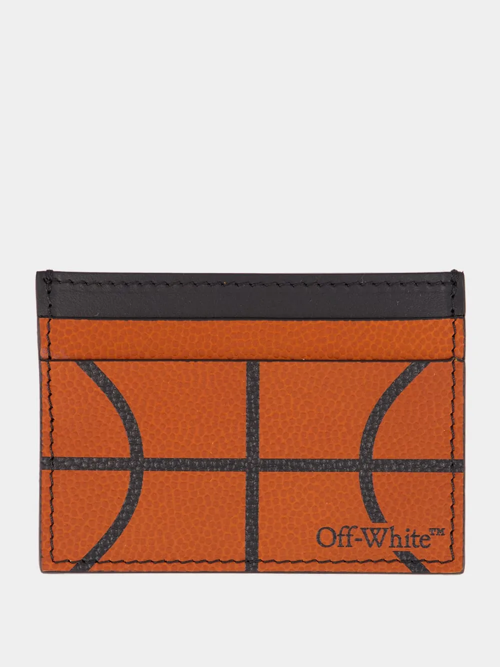 Orange Basketball Card Case in Calfskin