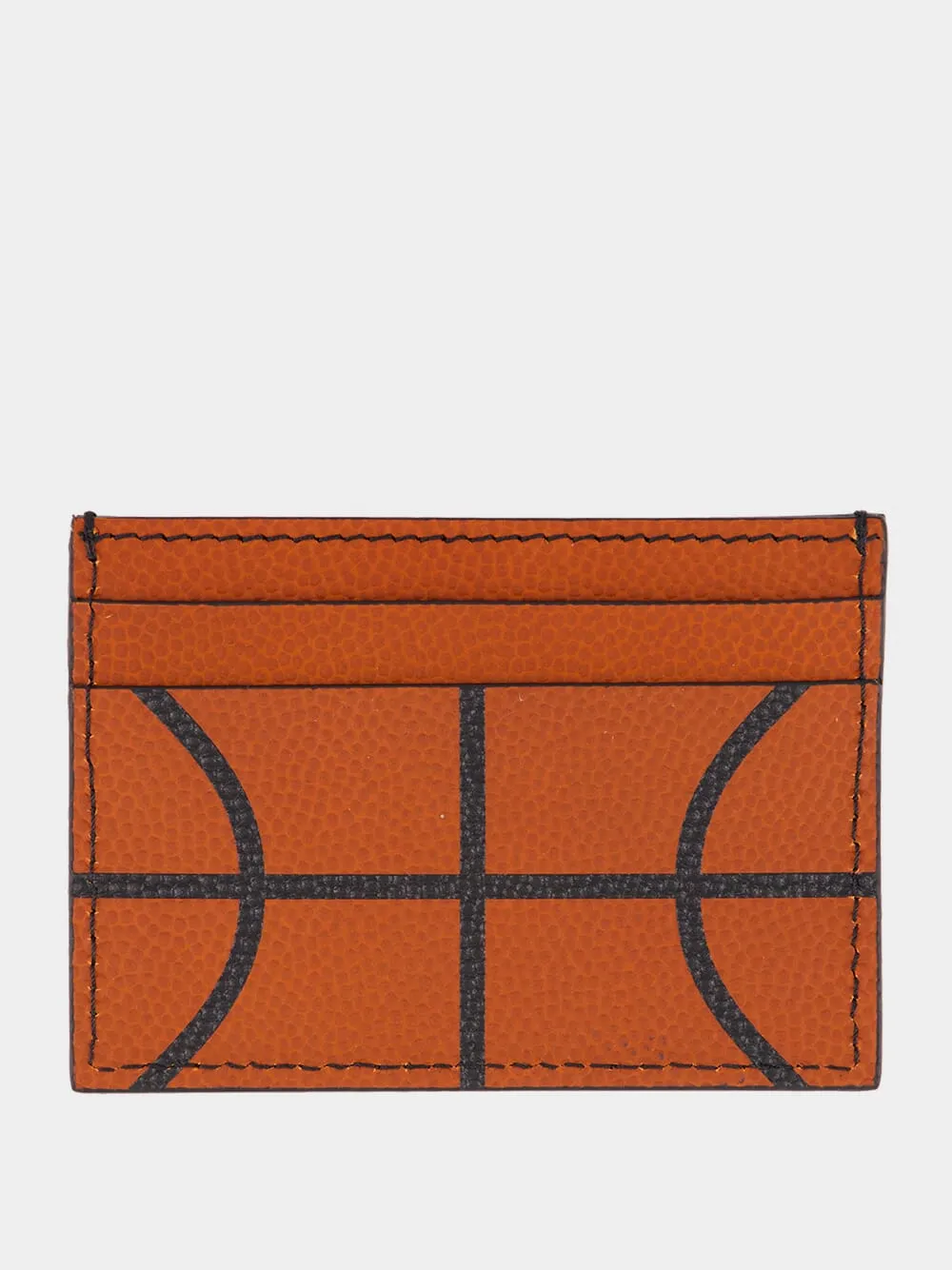 Orange Basketball Card Case in Calfskin