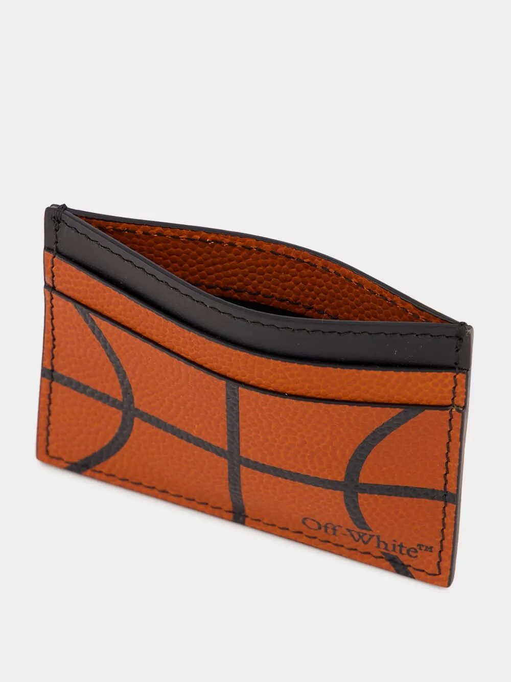 Orange Basketball Card Case in Calfskin