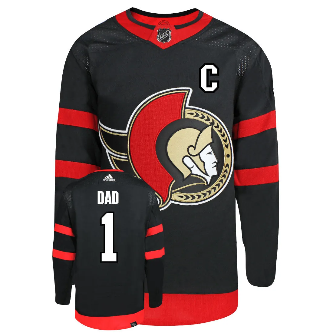 Ottawa Senators Dad Number One Adidas Primegreen Authentic NHL Hockey Jersey     