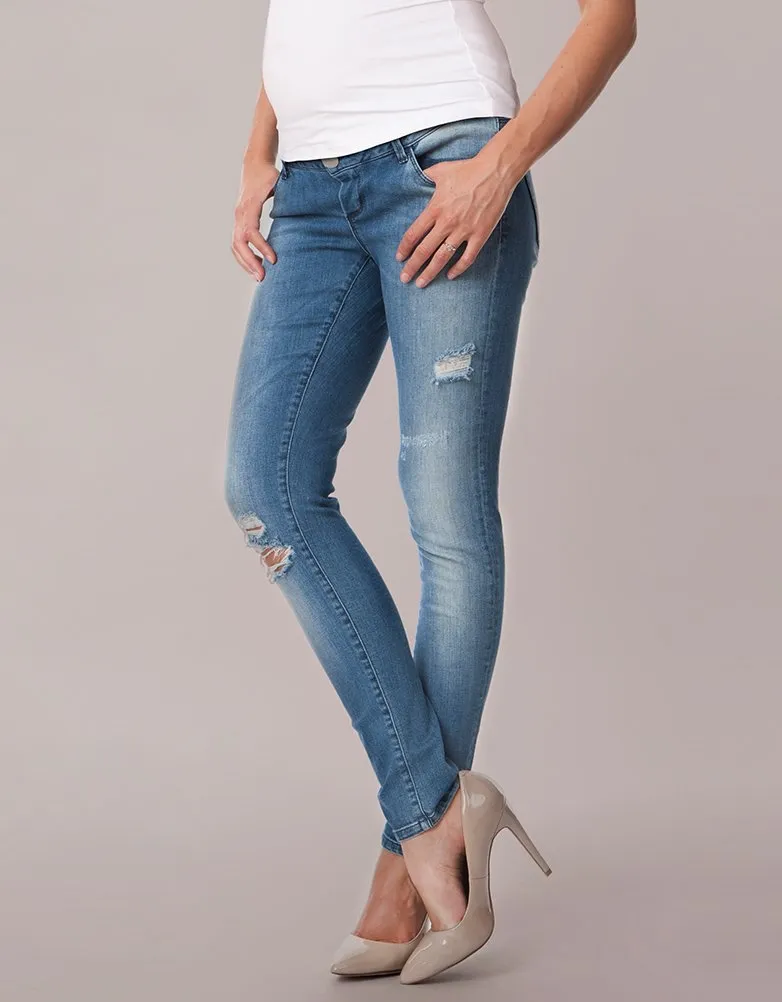 Over Bump Ripped Maternity Jeans