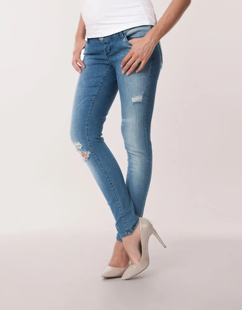 Over-Bump Ripped Skinny Maternity Jeans