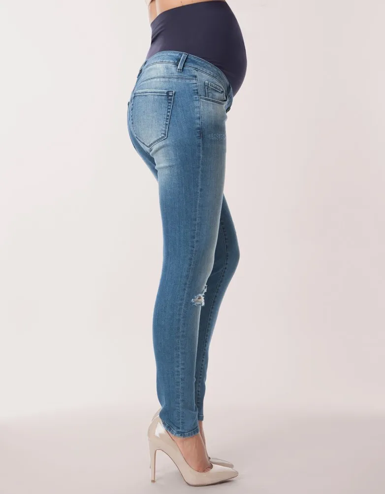 Over-Bump Ripped Skinny Maternity Jeans