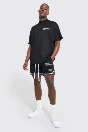 Oversized Mesh Basketball T-shirt & Short Set | boohooMAN UK