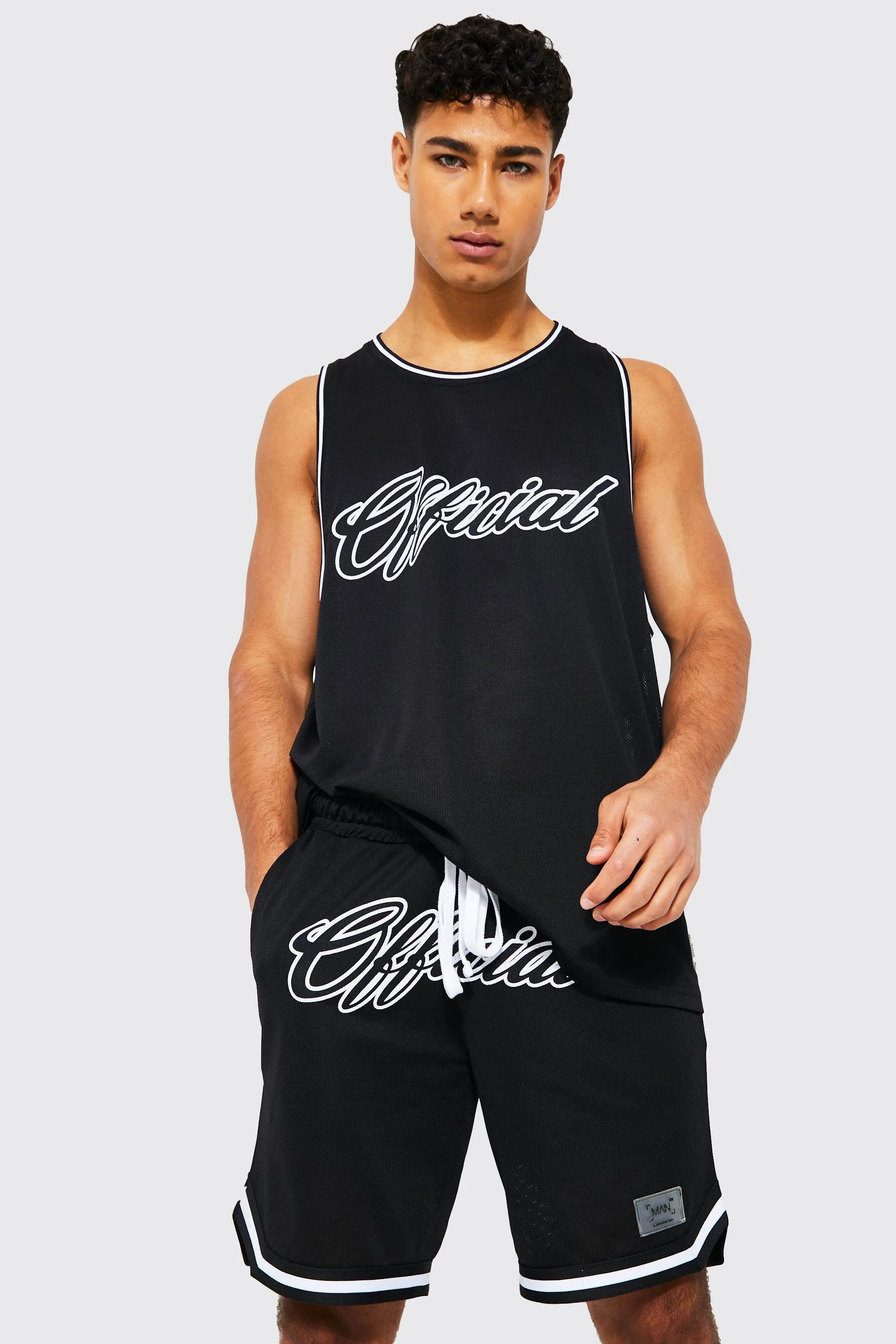 Oversized Mesh Basketball Vest & Short Set | boohooMAN UK