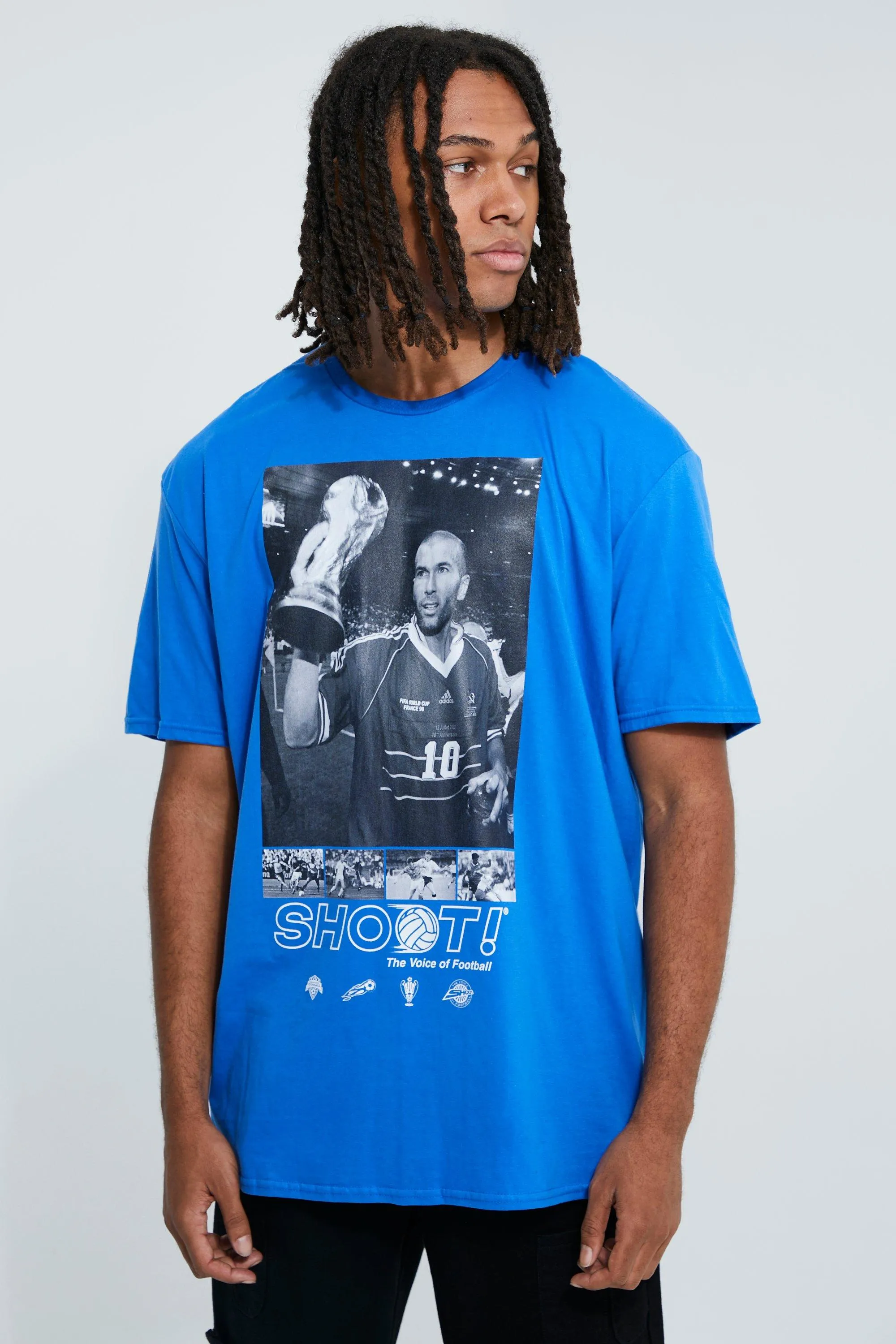 Oversized Shoot Football License T-shirt | boohooMAN UK