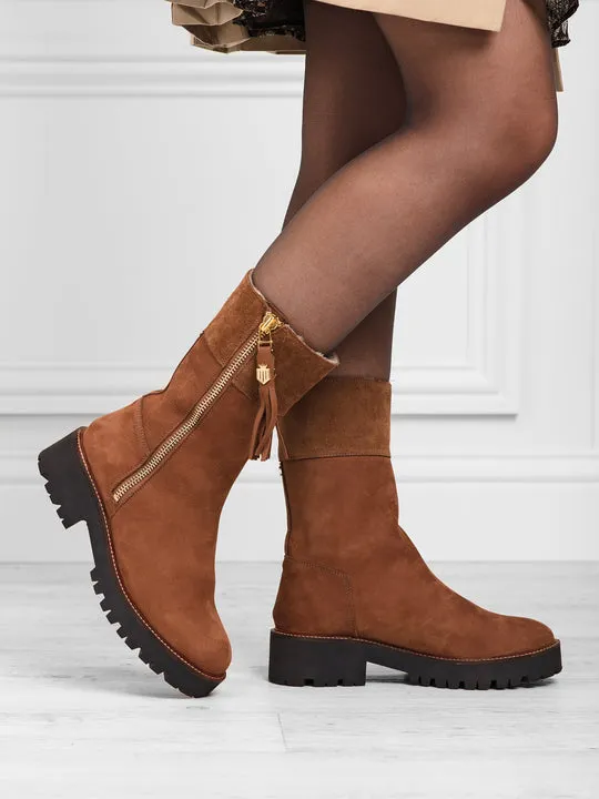 Paris cognac Quarter-Length Boots