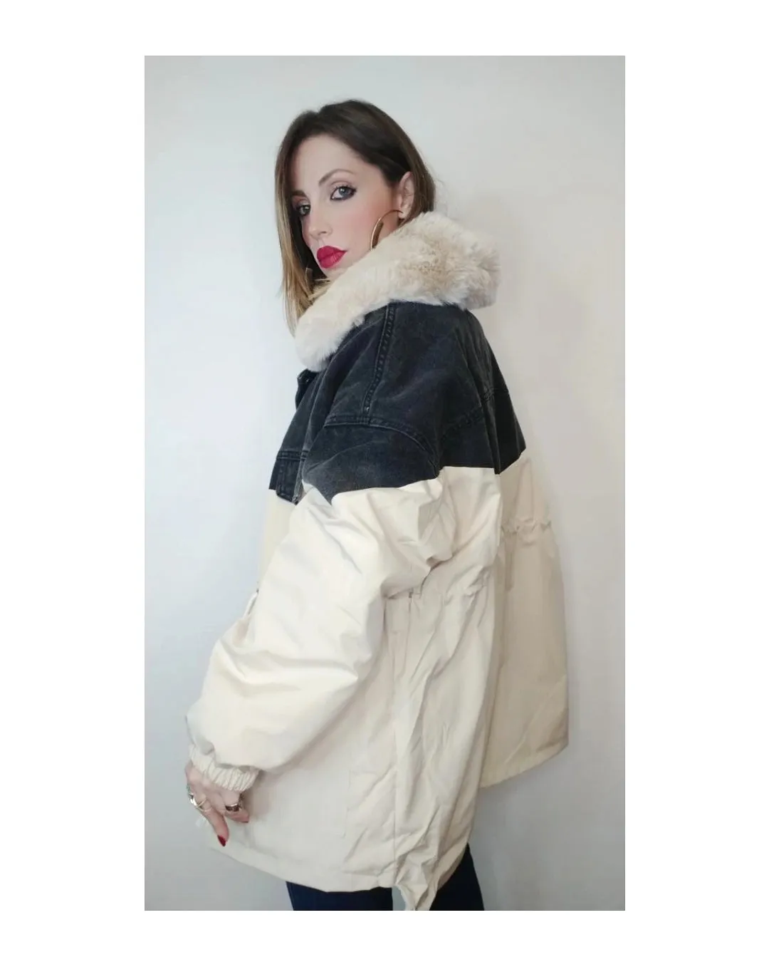 Parka eXtra: BEIGE/JEANS NERO!