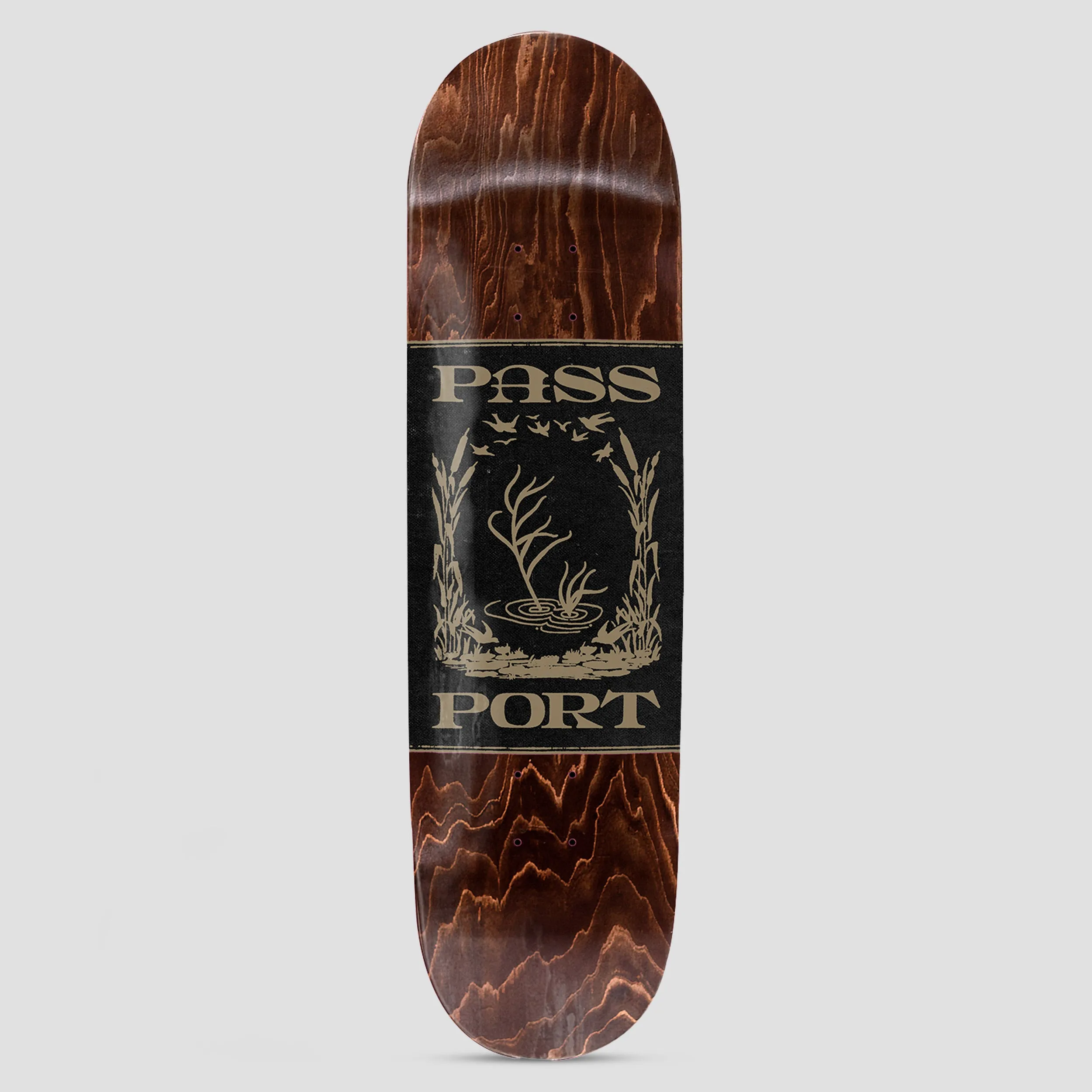 Passport 8.38 Embossed Series Everglade Skateboard Deck Wood Stain