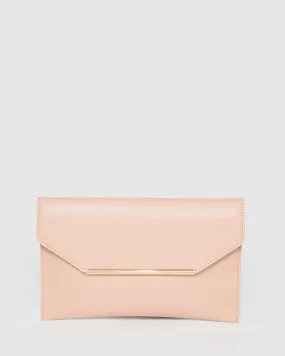 Pink Evie Envelope Clutch Bag