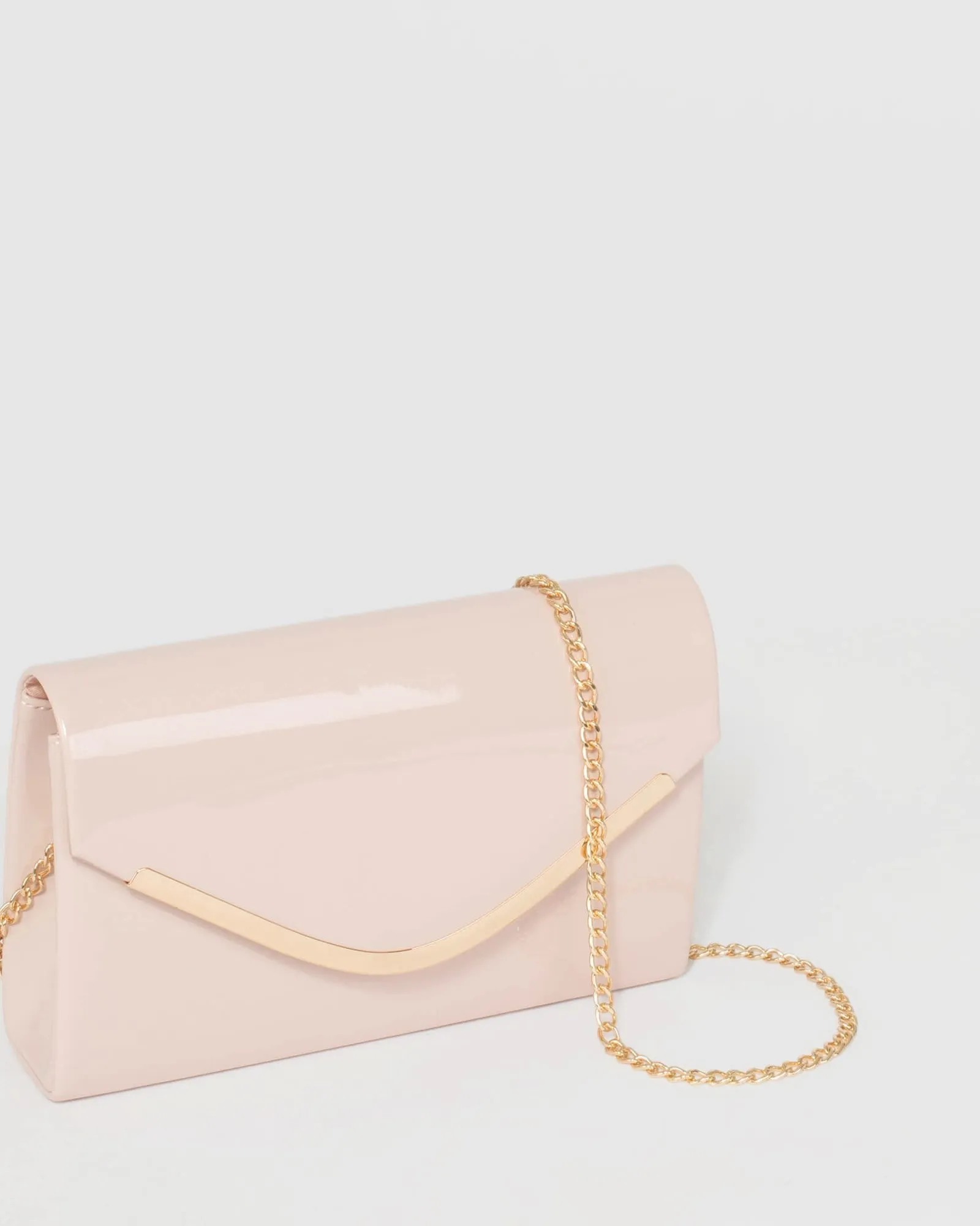 Pink Lila Curve Clutch Bag