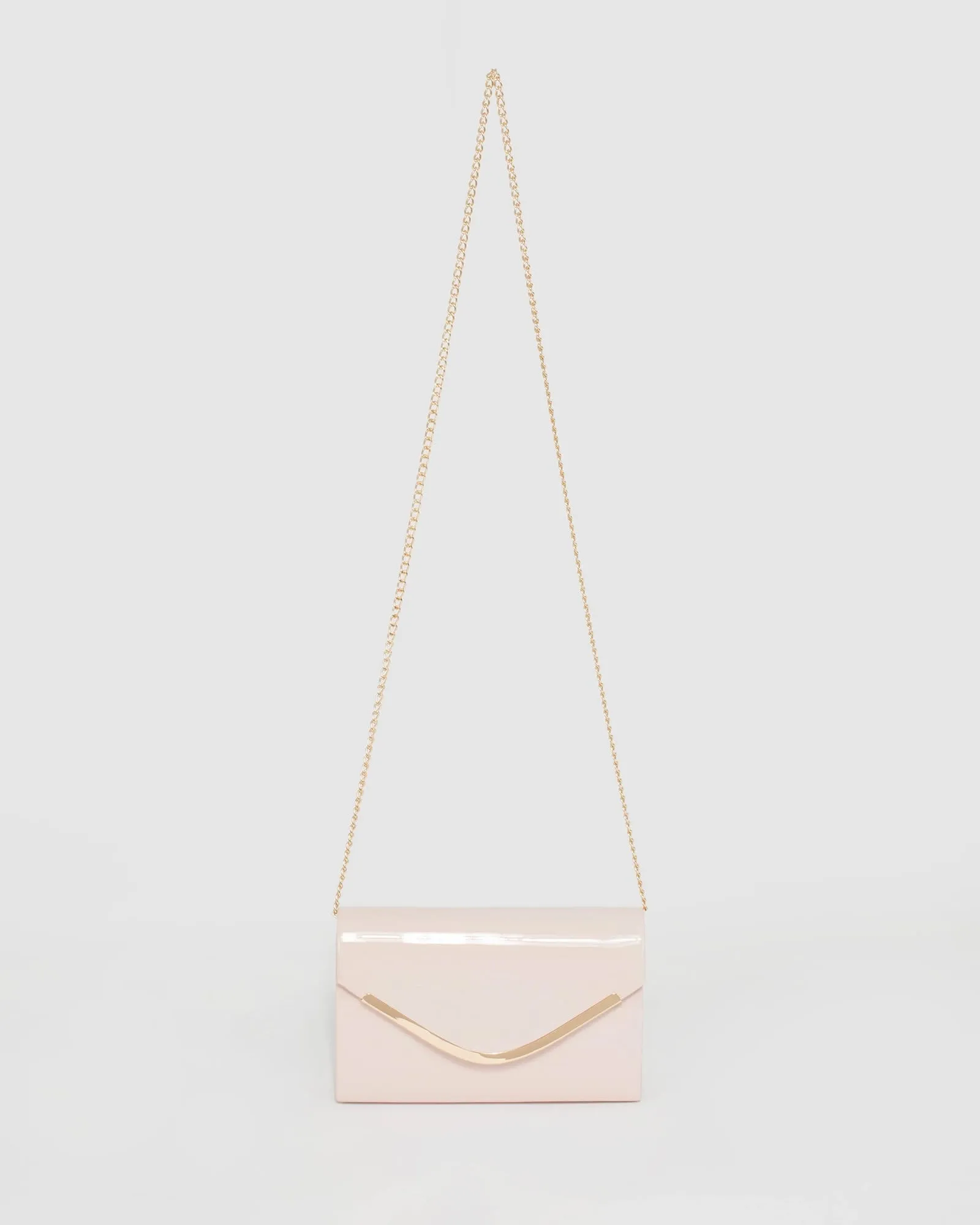 Pink Lila Curve Clutch Bag