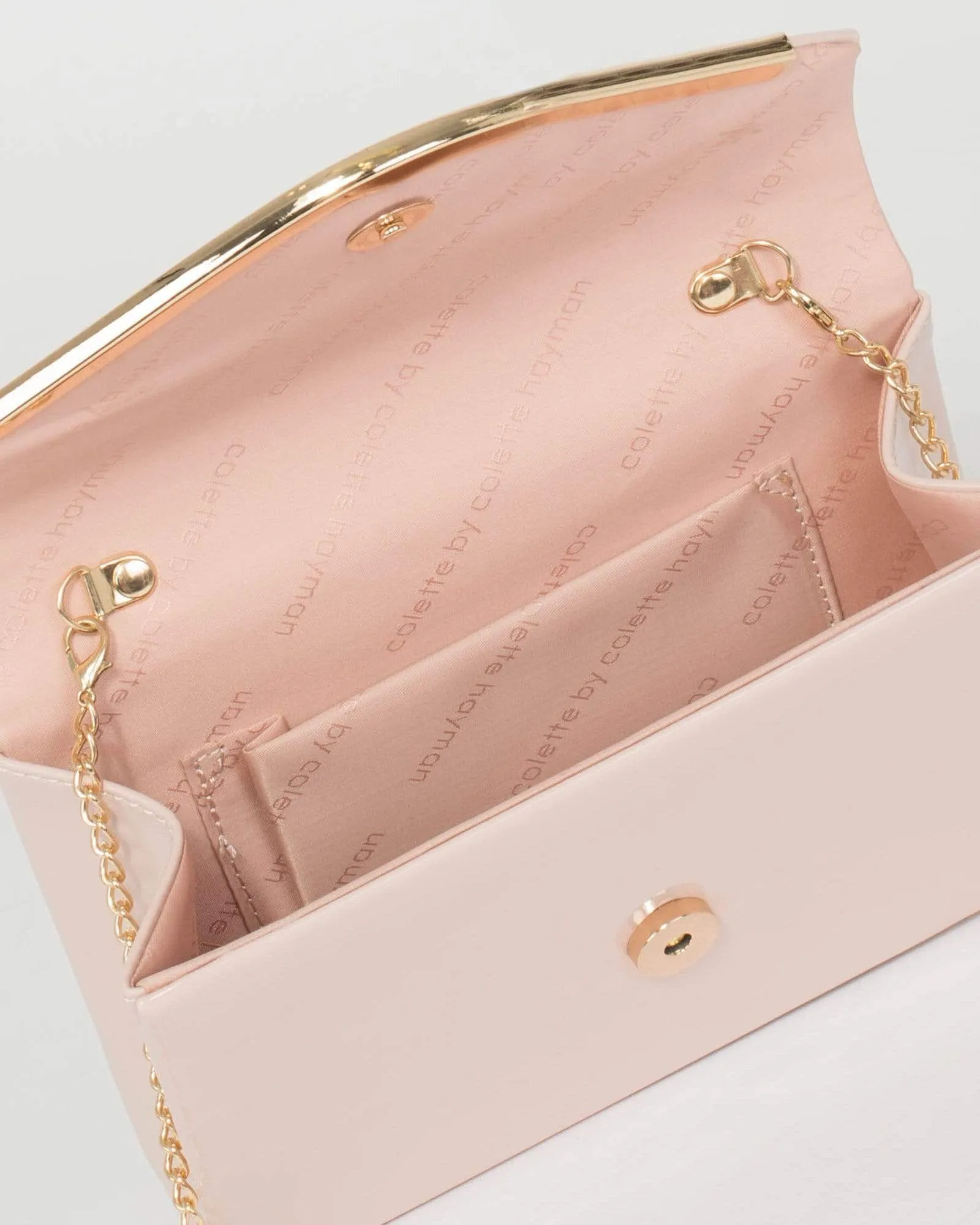 Pink Lila Curve Clutch Bag