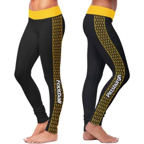 Pittsburgh Honeycomb Stripe Football Leggings