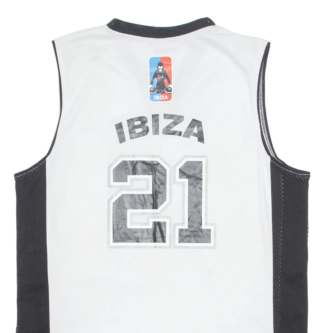 PLANET 2000 Ibiza Basketball Mens Jersey White Sleeveless USA V-Neck M