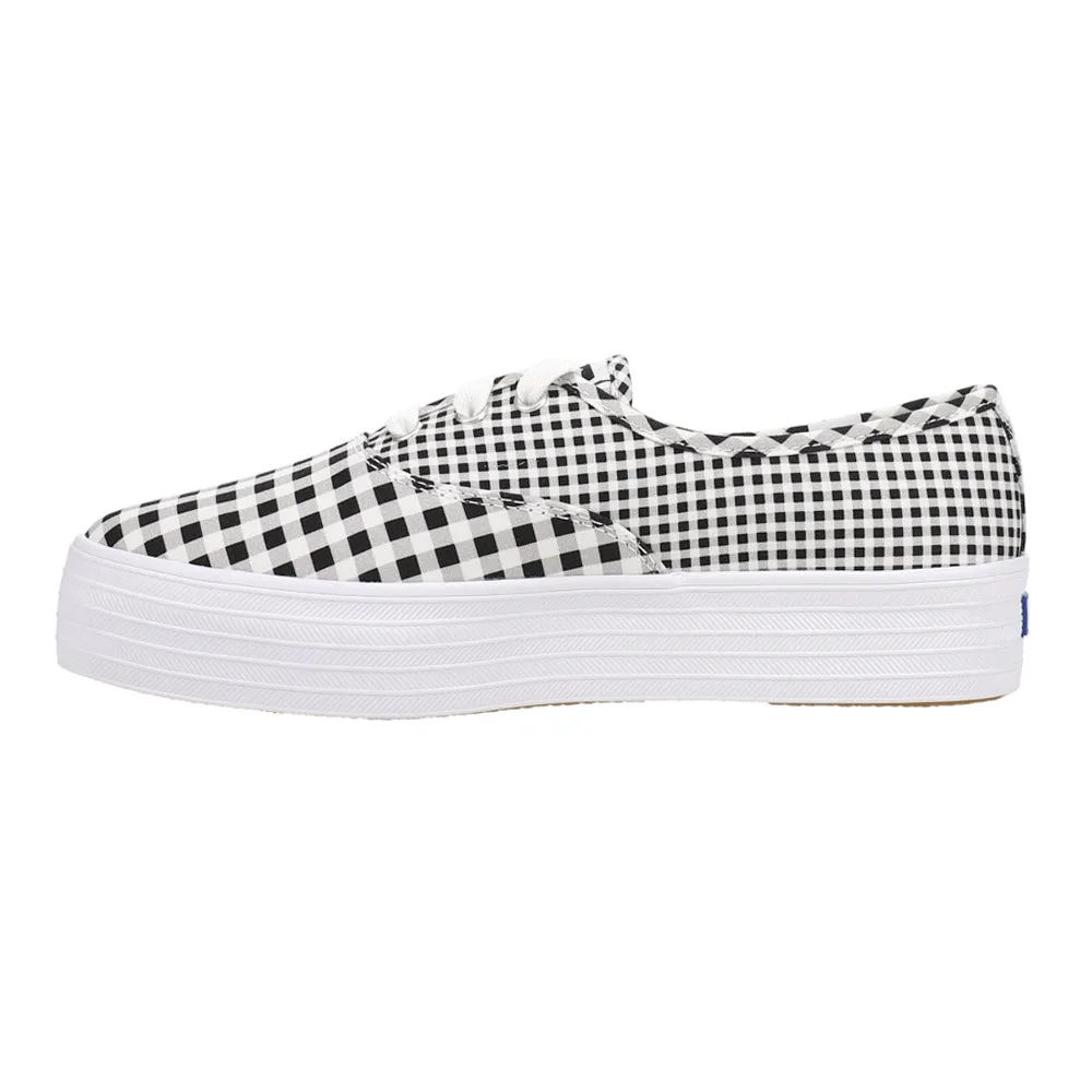 Point Canvas Gingham Platform Sneakers