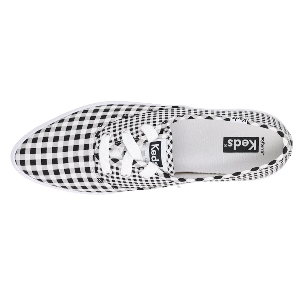 Point Canvas Gingham Platform Sneakers