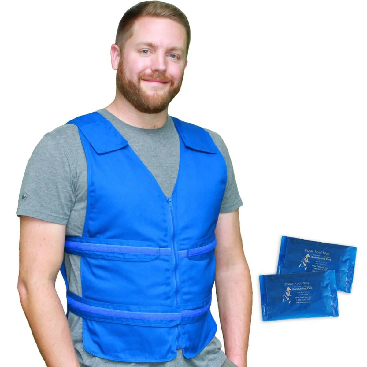 Polar Products Kool Max Adjustable Front Zipper Cooling Vest for Size XS/S