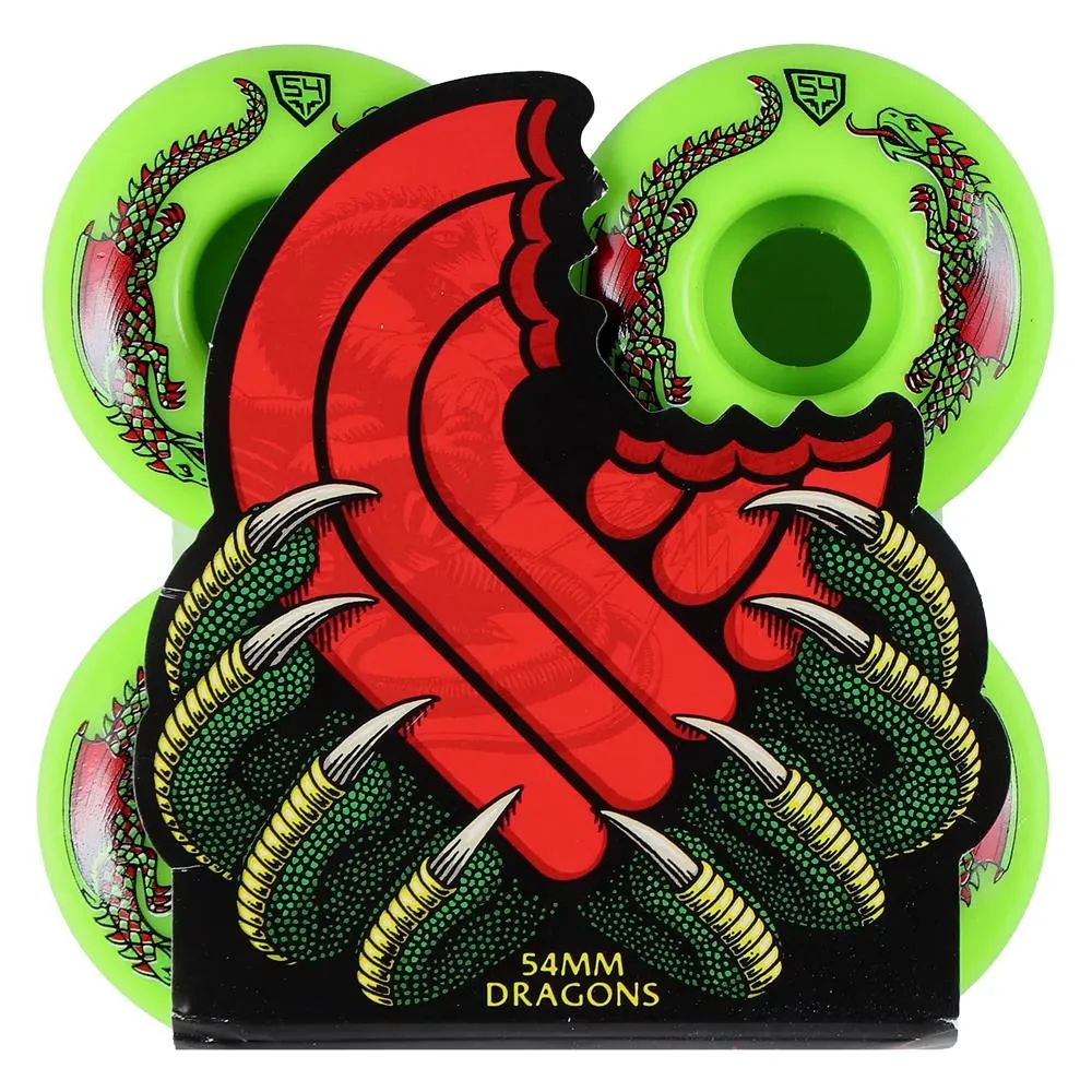 Powell Peralta Dragon Formula Skateboard Wheels 53mm x 34mm 93A Green