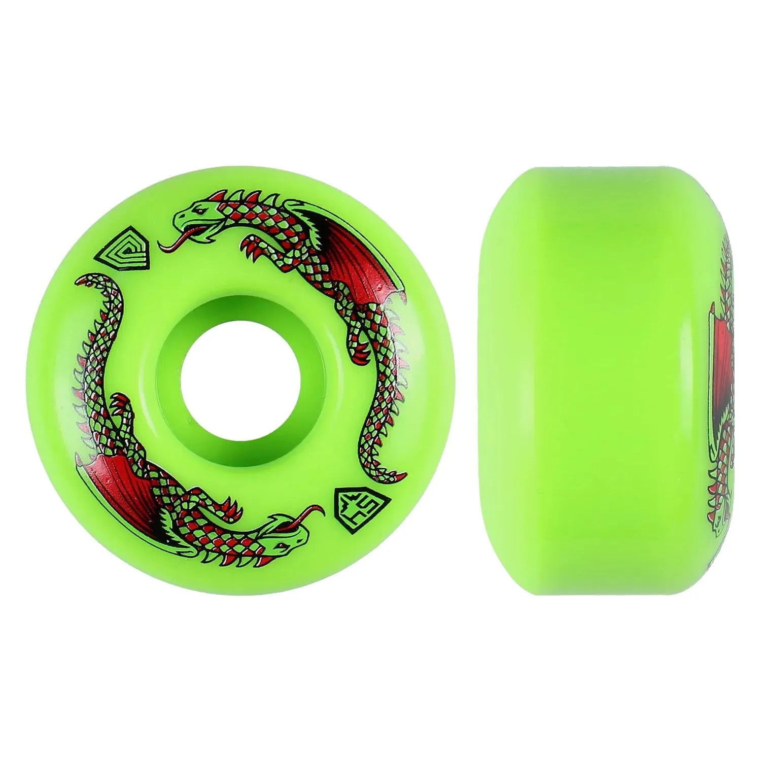 Powell Peralta Dragon Formula Skateboard Wheels 53mm x 34mm 93A Green