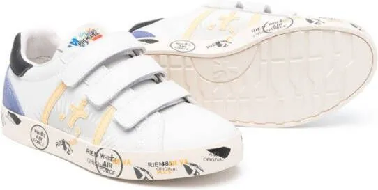 Premiata Kids Andy touch-strap leather sneakers White