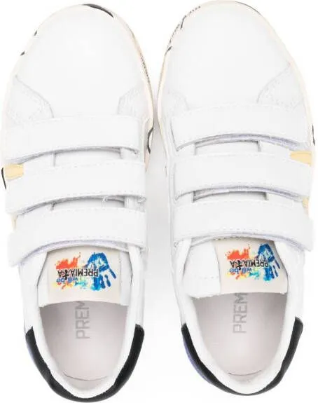 Premiata Kids Andy touch-strap leather sneakers White