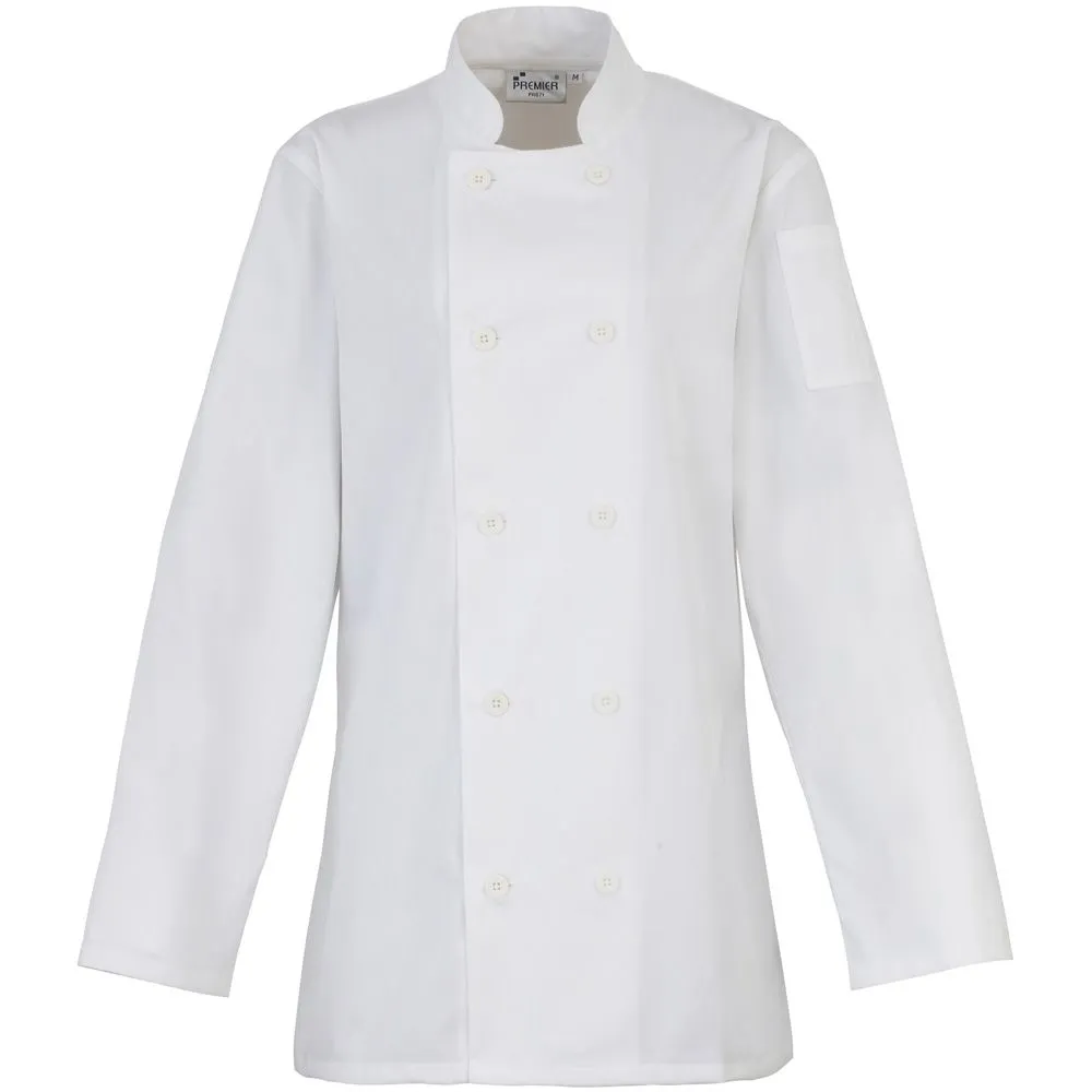 Premier Ladies Long Sleeve Chefs Jacket 