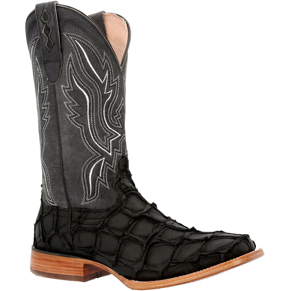 Premium Exotics Pirarucu Square Toe Cowboy Boots