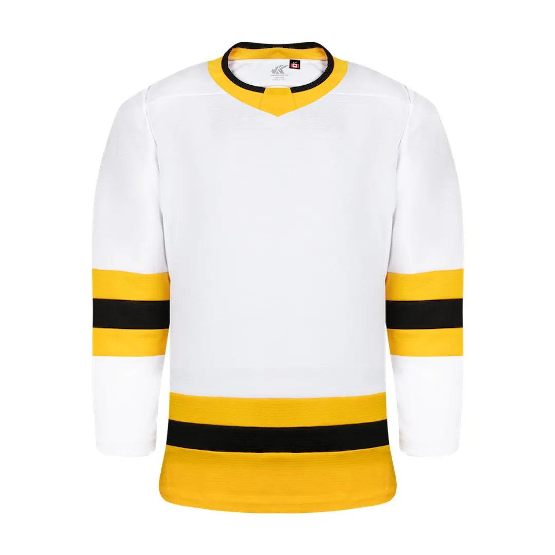 Premium League Hockey Jersey: White/Gold/Black