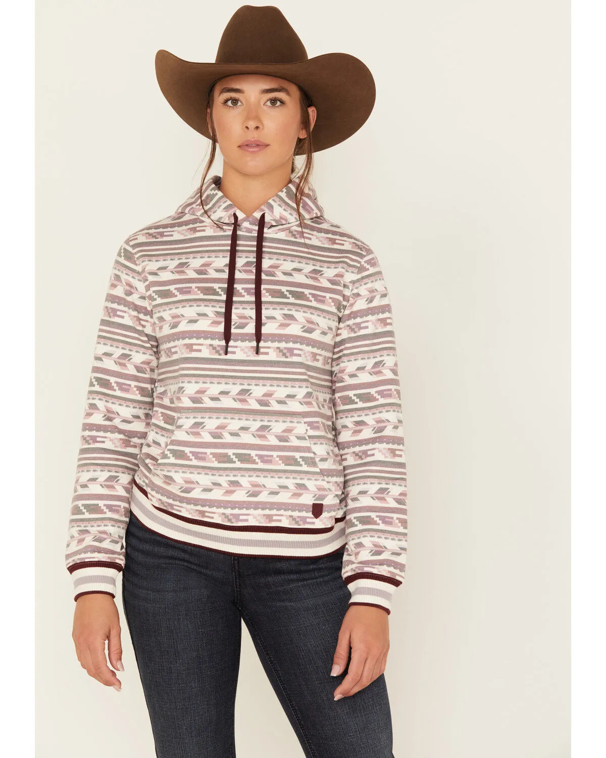 Product Name:  RANK 45® Women's Southwestern Stripe Print Hoodie