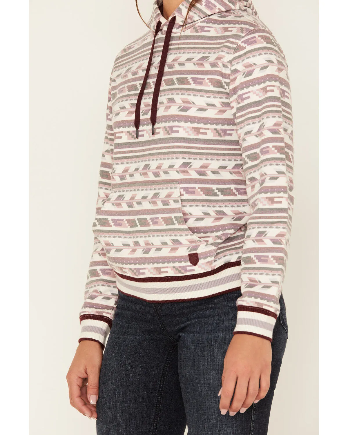 Product Name:  RANK 45® Women's Southwestern Stripe Print Hoodie