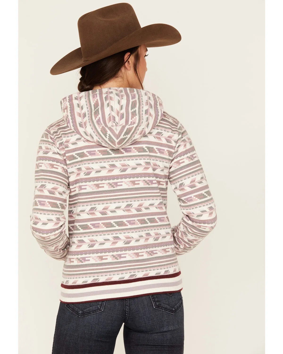 Product Name:  RANK 45® Women's Southwestern Stripe Print Hoodie