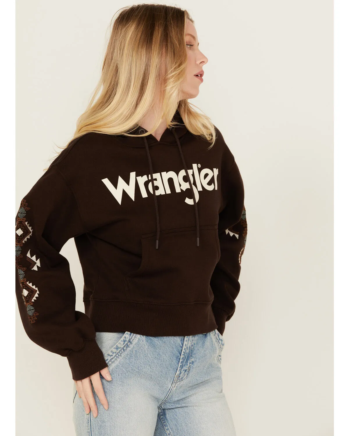 Product Name:  Wrangler Retro Women's Southwestern Sleeve Logo Hoodie