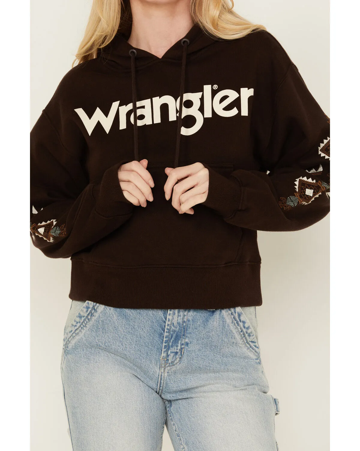 Product Name:  Wrangler Retro Women's Southwestern Sleeve Logo Hoodie