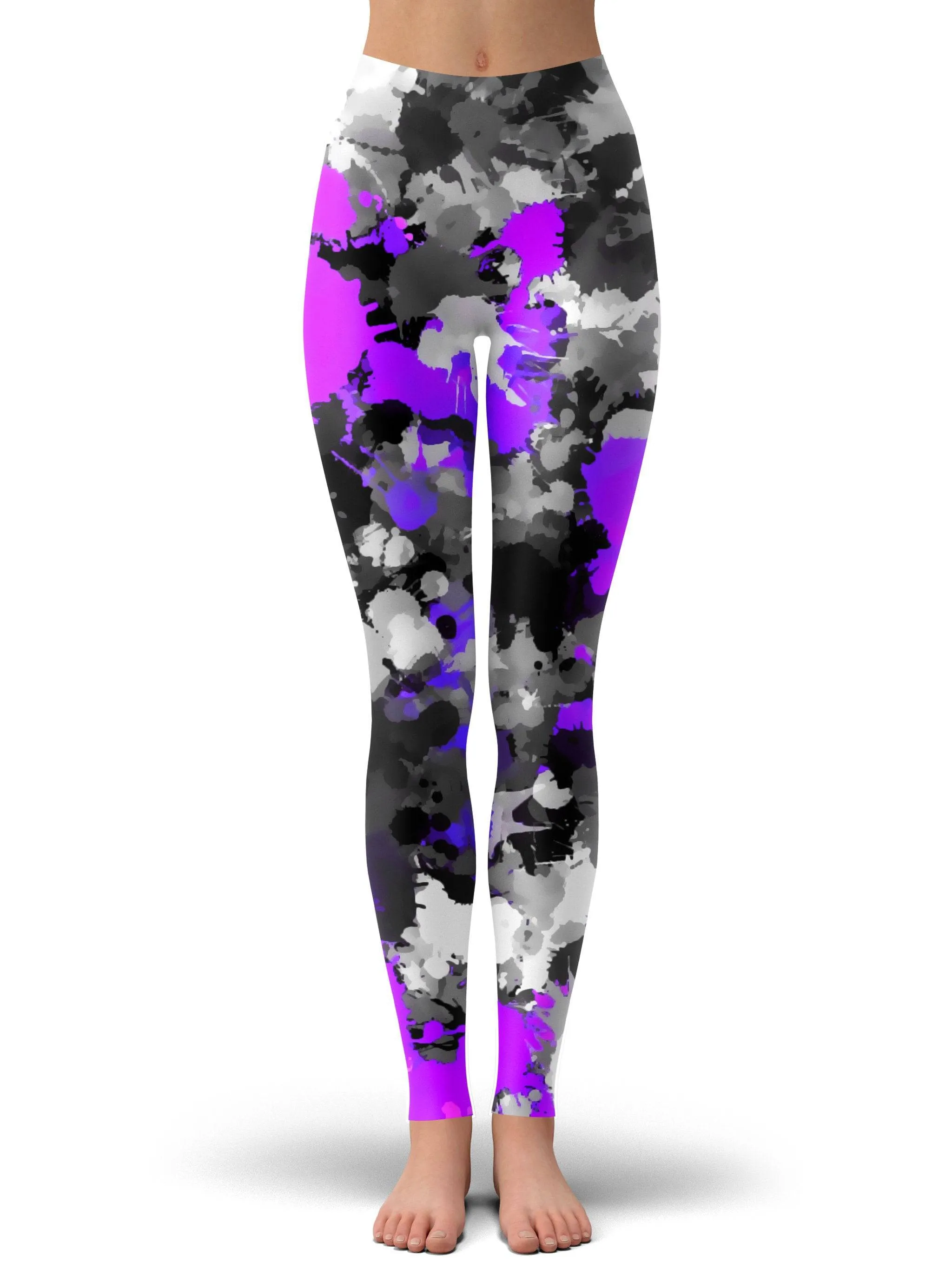 Purple Drip Hoodie Dress and Leggings Combo