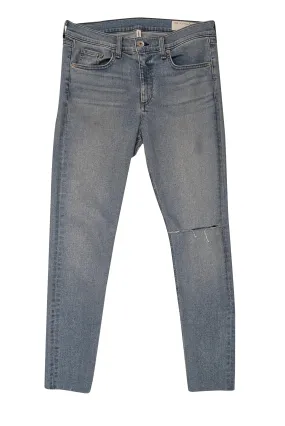 Rag & Bone - Light Wash Ankle Skinny Jeans w/ Raw Hem Sz 12