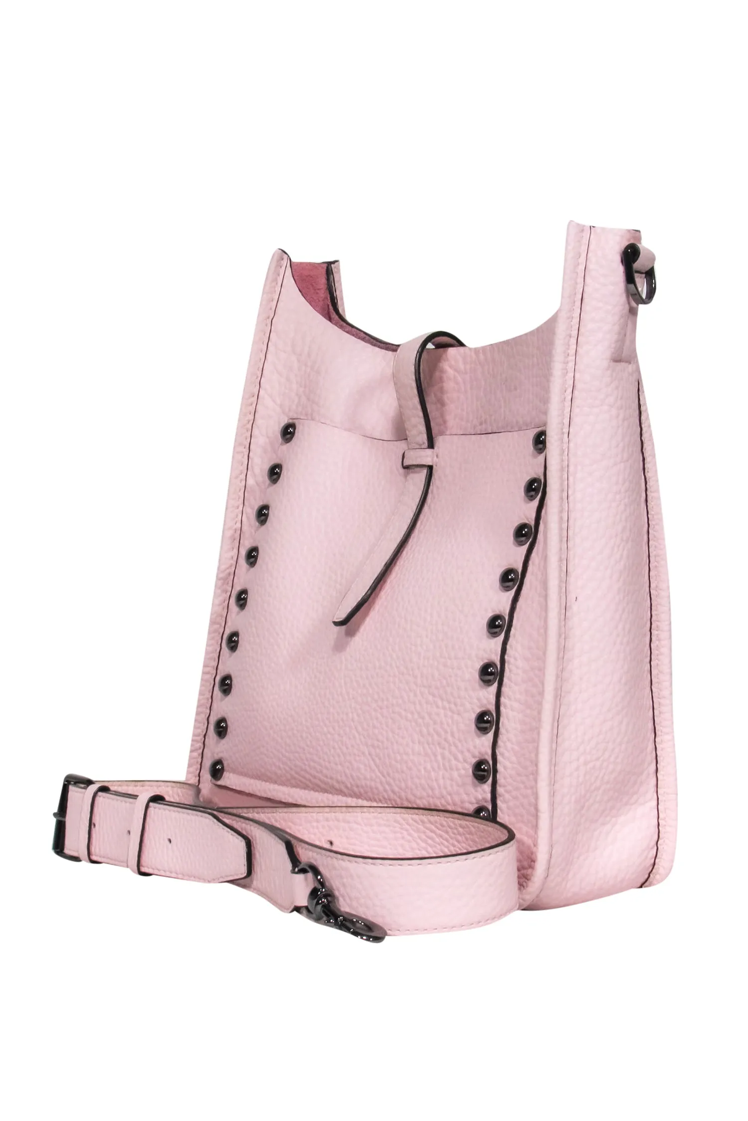 Rebecca Minkoff - Pink Pebbled Leather Shoulder Bag w/ Studs