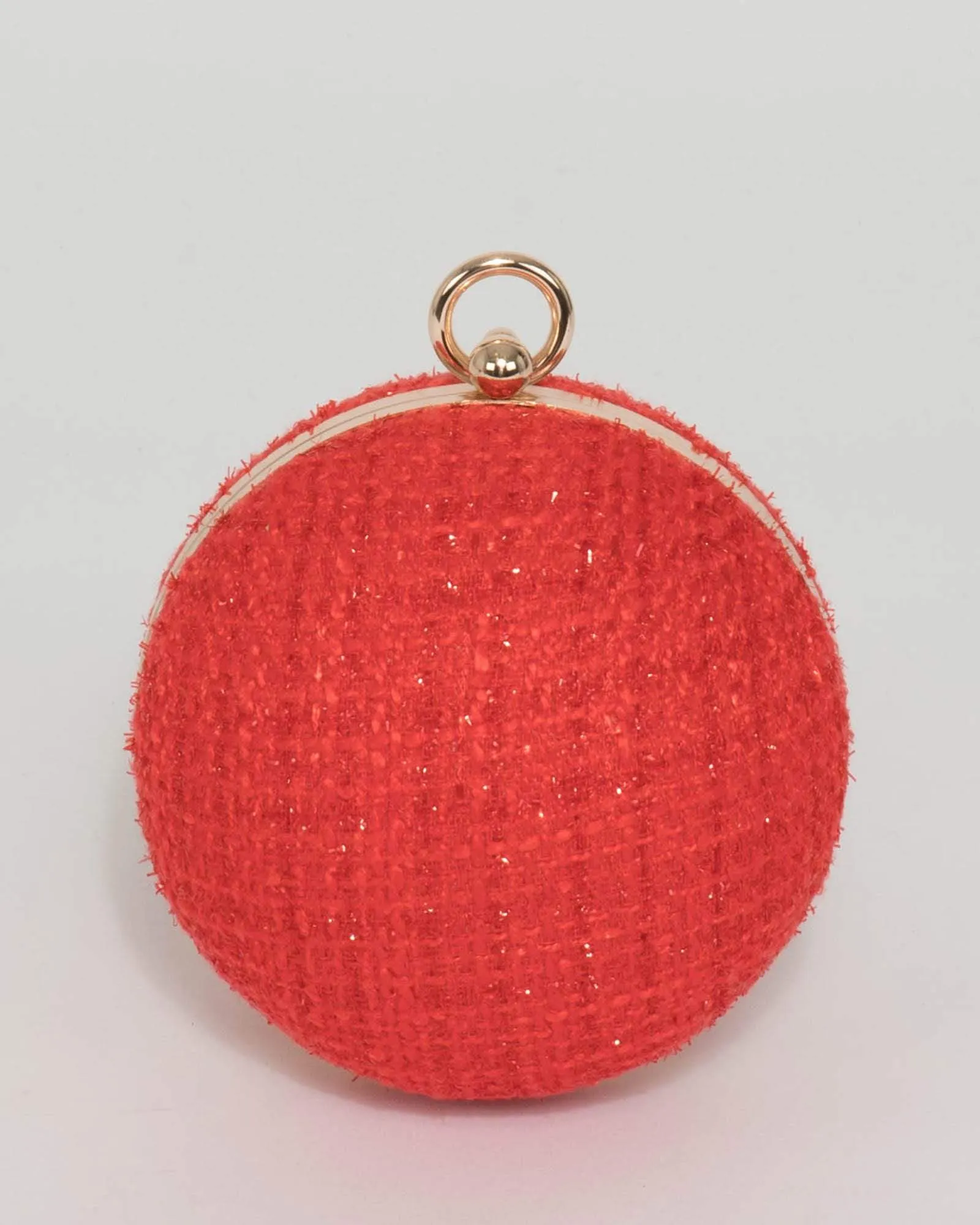 Red Miley Round Clutch Bag