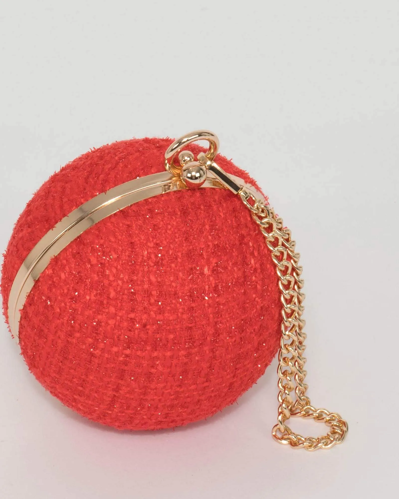 Red Miley Round Clutch Bag