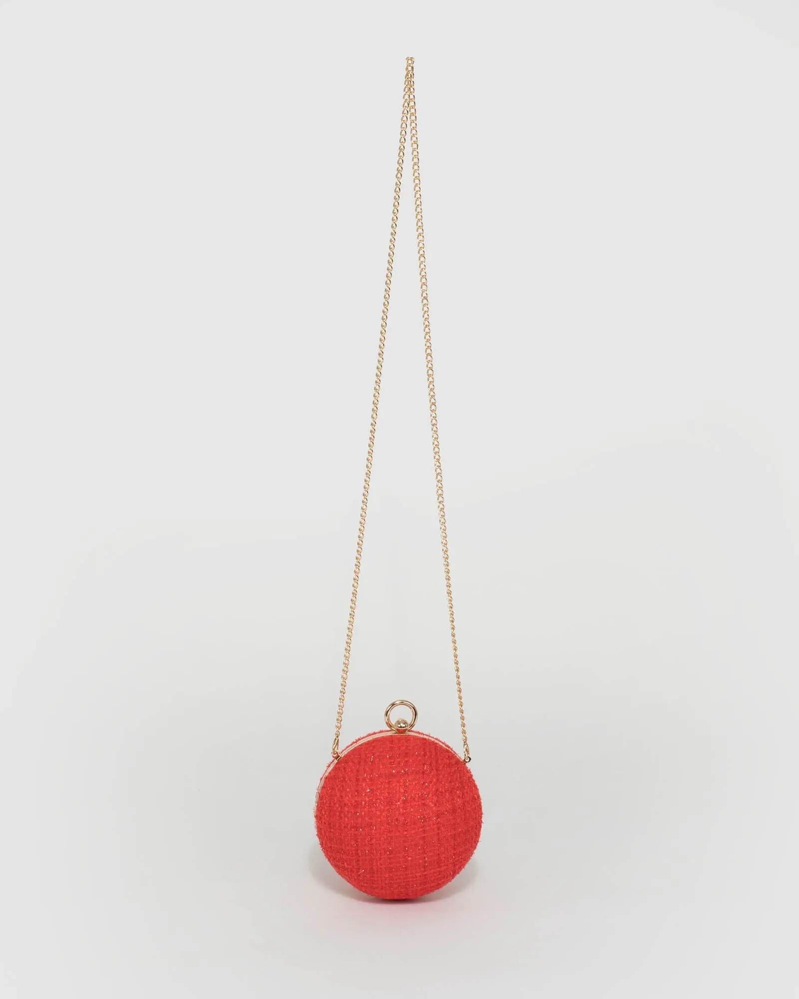 Red Miley Round Clutch Bag