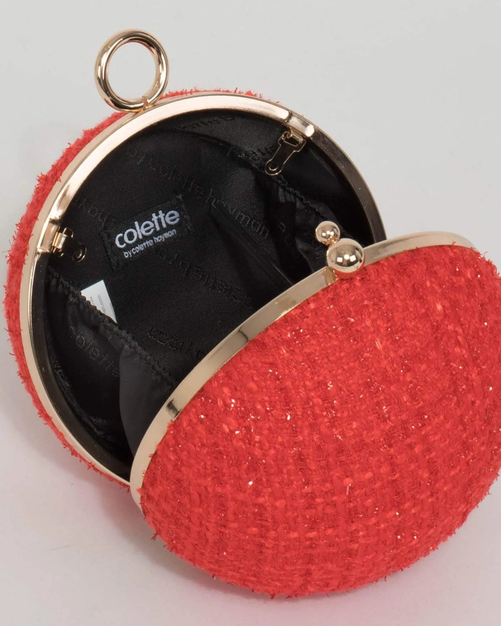 Red Miley Round Clutch Bag