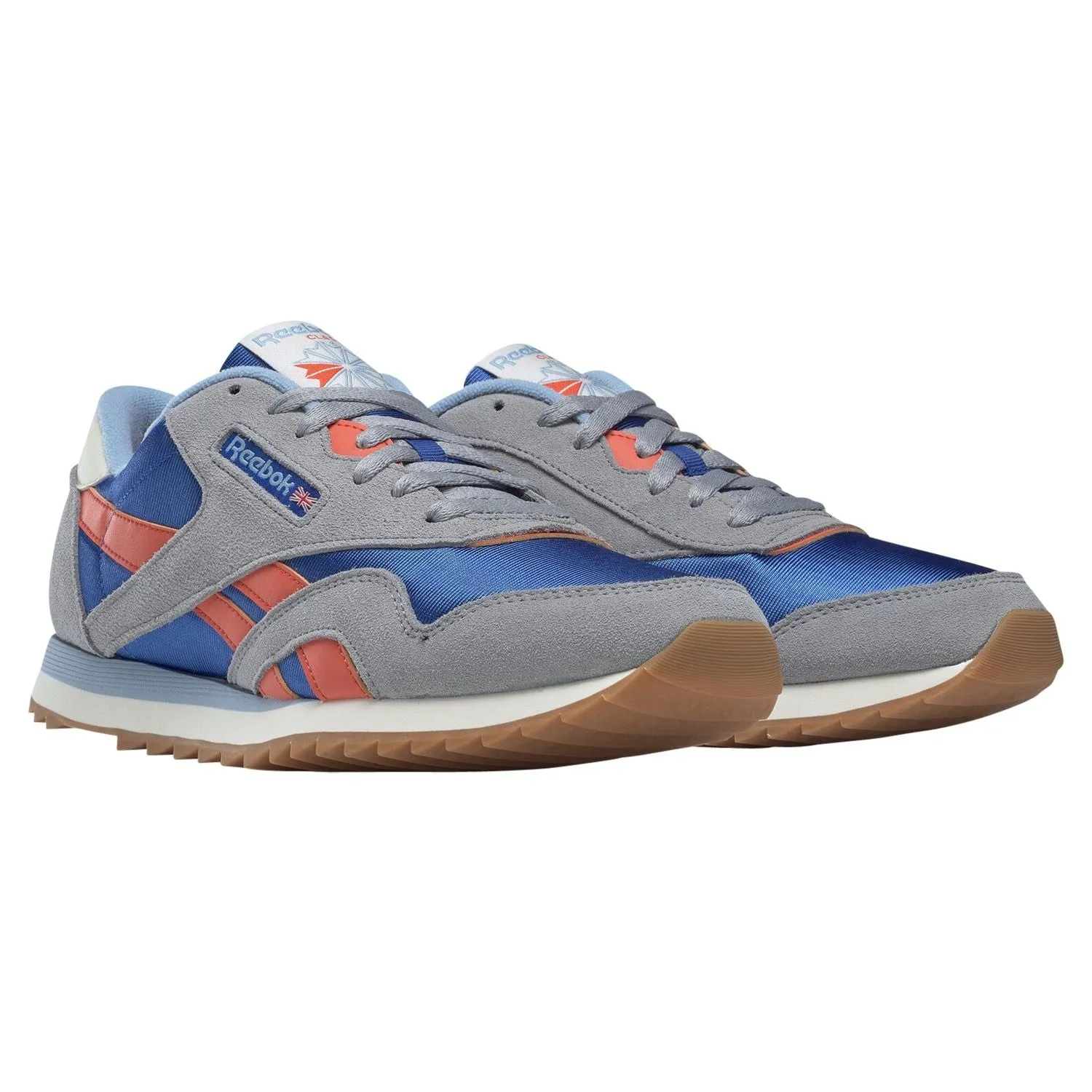 Reebok Classic Nylon Ripple Trainers - Grey, Blue & Orange