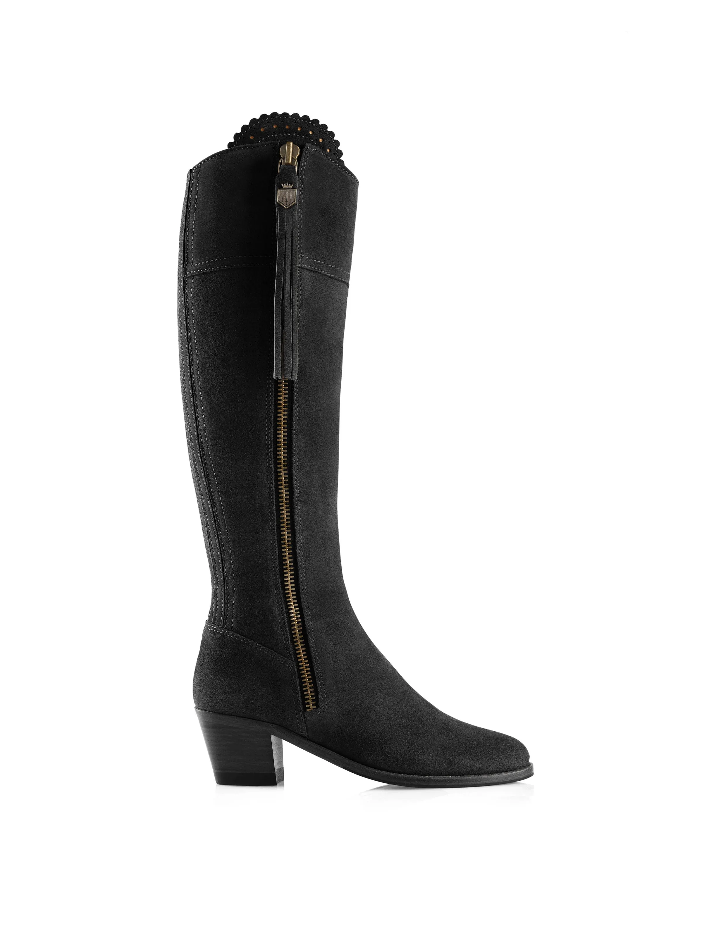 Regina black Heeled Knee-high Boots        - Sporting Fit